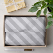Papier Mousseline Motif diagonal gris et blanc de rayures (Cadeau)