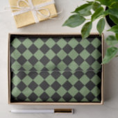 Papier Mousseline Motif diamant de Black Checker vert (Cadeau)