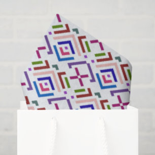 Papier Mousseline Motif diamant géométrique ethnique pastel moderne
