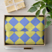 Papier Mousseline Motif diamant jaune Checker bleu (Cadeau)