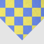 Papier Mousseline Motif diamant jaune Checker bleu (Détail)