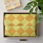 Papier Mousseline Motif diamant orange jaune Checker (Cadeau)