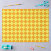 Papier Mousseline Motif diamant orange jaune Checker (Artisanat)