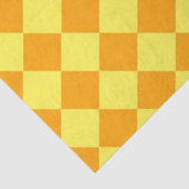 Papier Mousseline Motif diamant orange jaune Checker (Détail)