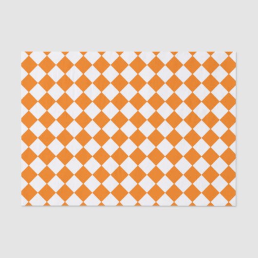 Papier Mousseline Motif diamant Orange White Checker (Recto)