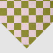 Papier Mousseline Motif diamant Pink Green Checker (Détail)