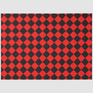 Papier Mousseline Motif diamant Red Black Checker
