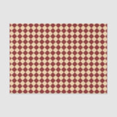 Papier Mousseline Motif diamant rouge jaune Checker (Recto)