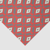 Papier Mousseline Motif d'Ikat - rouge, gris et beige (Détail)