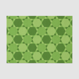 Papier Mousseline Motif d'illusion optique à six points Green Star