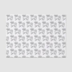 Papier Mousseline Motif d'illustration de chien de dessin mignon mal