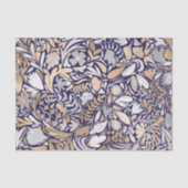 Papier Mousseline Motif d'illustration de la feuille florale blanche (Recto)