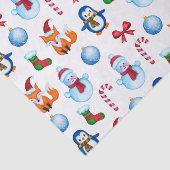 Papier Mousseline Motif d'illustration de Noël d'aquarelle (Détail)