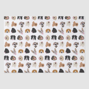 Papier Mousseline Motif d'illustration du visage de chien mignon
