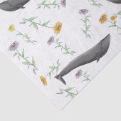 Papier Mousseline Motif d'illustration printanière de baleine bleue  (Détail)