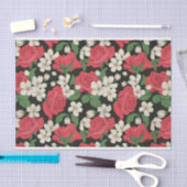 Papier Mousseline Motif d'illustrations de roses rouges et de fleurs (Artisanat)