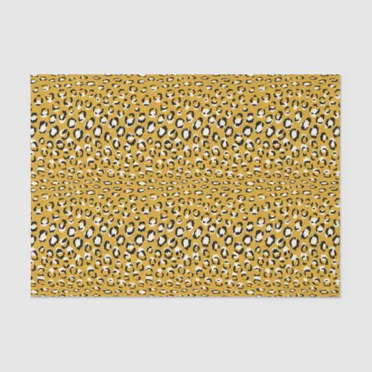 Papier Mousseline Motif d'impression chic moderne en or cheetah (Recto)