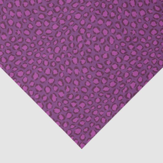 Papier Mousseline Motif d'impression chic violet blanc guépard (Détail)