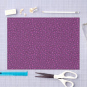 Papier Mousseline Motif d'impression chic violet blanc guépard (Artisanat)
