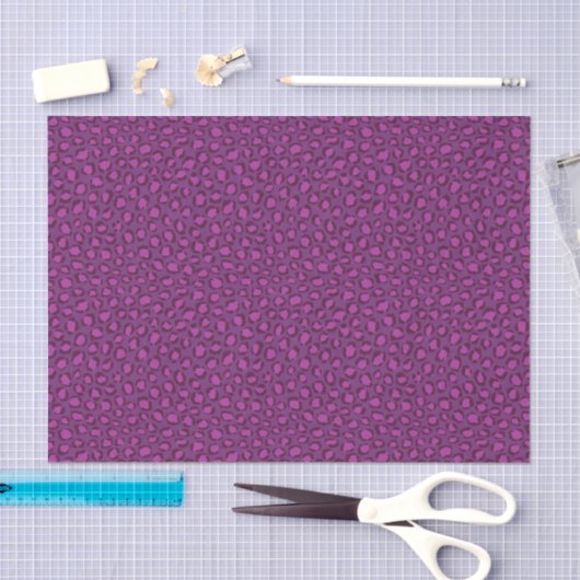 Papier Mousseline Motif d'impression chic violet blanc guépard (Artisanat)