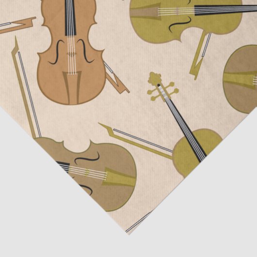 Papier Mousseline Motif d'impression de violon (Détail)