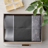 Papier Mousseline Motif d'impression en argent noir Parties scintill (Cadeau)