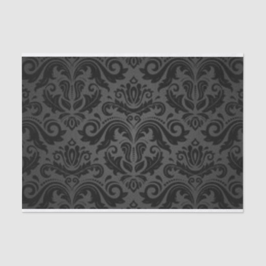 Papier Mousseline Motif d'impression en damas noir (Recto)