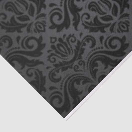 Papier Mousseline Motif d'impression en damas noir (Détail)