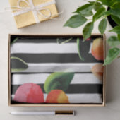 Papier Mousseline Motif d'impression en noir blanc Fleurs (Cadeau)