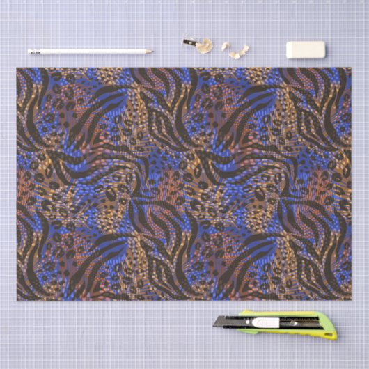 Papier Mousseline Motif d'impression Leopard et Zebra (Artisanat)