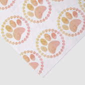 Papier Mousseline Motif D'Impression Paw Et Round Frame Dog (Détail)