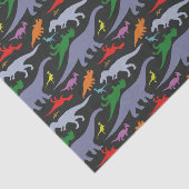Papier Mousseline Motif Dinosaure coloré (foncé) (Détail)