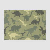 Papier Mousseline Motif Dinosaure, Silhouette Dinosaure, Dino Vert (Recto)
