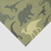 Papier Mousseline Motif Dinosaure, Silhouette Dinosaure, Dino Vert (Détail)