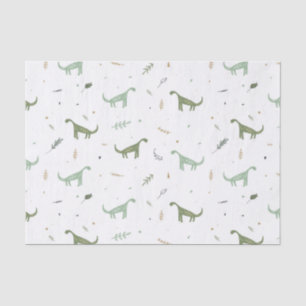 Papier Mousseline Motif Dinosaure Vert