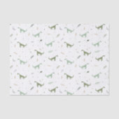 Papier Mousseline Motif Dinosaure Vert (Recto)
