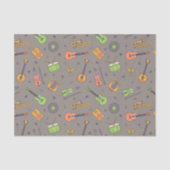 Papier Mousseline Motif d'instrument de musique rétro Brown (Recto)