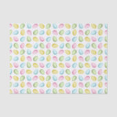 Papier Mousseline Motif d'œufs de Pâques à l'aquarelle pastel coloré (Recto)