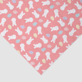 Papier Mousseline Motif d'oeufs décoré de lapin de Pâques (Détail)