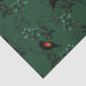 Papier Mousseline Motif d'oiseau-noir à ailes rouges (Détail)