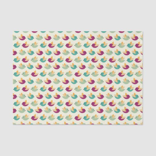 Papier Mousseline Motif d'oiseaux (Recto)