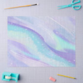 Papier Mousseline Motif d'onde océanique Iridescente ID1144 (Artisanat)