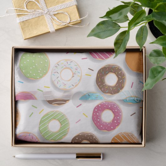 Papier Mousseline Motif Donuts (Cadeau)