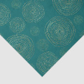 Papier Mousseline Motif Doodle turquoise et Gold (Détail)