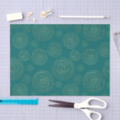 Papier Mousseline Motif Doodle turquoise et Gold (Artisanat)