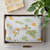 Papier Mousseline Motif d'oranges et de feuillage (Cadeau)