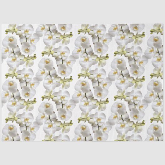 Papier Mousseline Motif d'orchidées blanches (Recto)