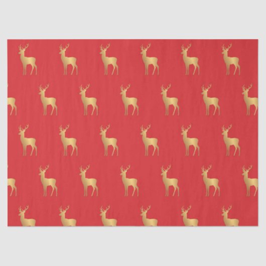 Papier Mousseline Motif d'orignal d'orignal rouge de Noël minimal (Recto)