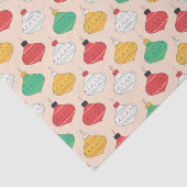 Papier Mousseline Motif d'ornements de Noël rétro (Détail)