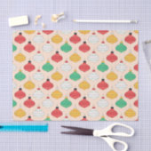 Papier Mousseline Motif d'ornements de Noël rétro (Artisanat)